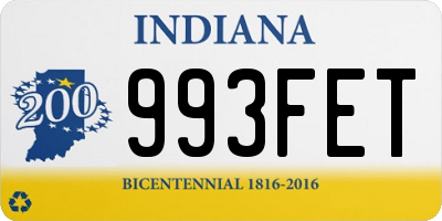 IN license plate 993FET