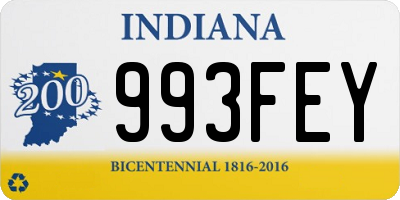 IN license plate 993FEY