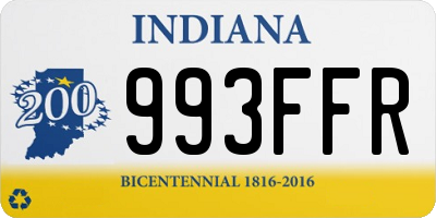 IN license plate 993FFR