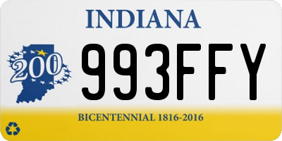 IN license plate 993FFY