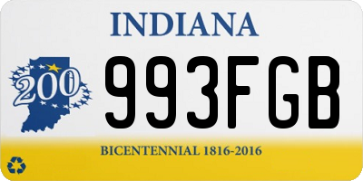 IN license plate 993FGB