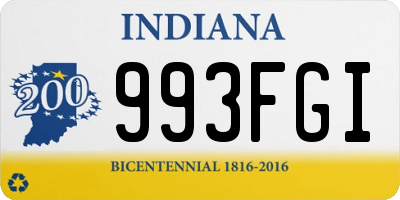 IN license plate 993FGI