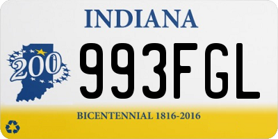 IN license plate 993FGL