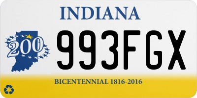 IN license plate 993FGX