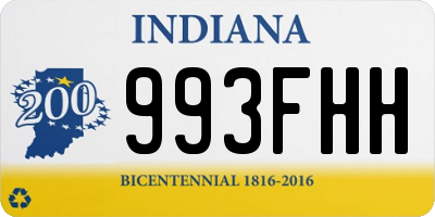 IN license plate 993FHH