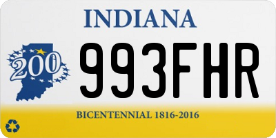 IN license plate 993FHR