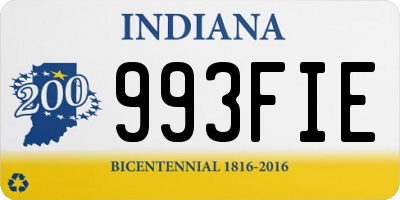 IN license plate 993FIE