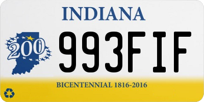 IN license plate 993FIF