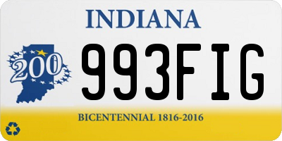 IN license plate 993FIG
