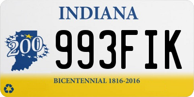 IN license plate 993FIK