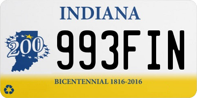 IN license plate 993FIN