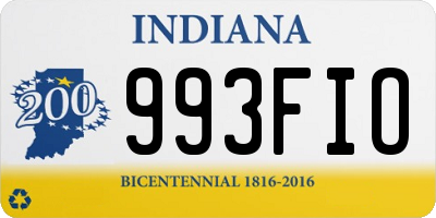 IN license plate 993FIO