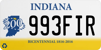 IN license plate 993FIR