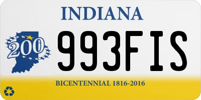 IN license plate 993FIS