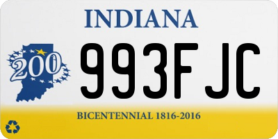 IN license plate 993FJC