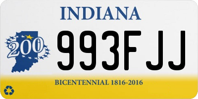 IN license plate 993FJJ