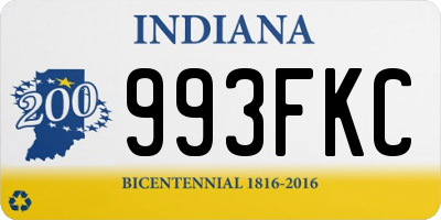 IN license plate 993FKC