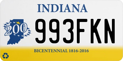 IN license plate 993FKN