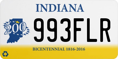 IN license plate 993FLR