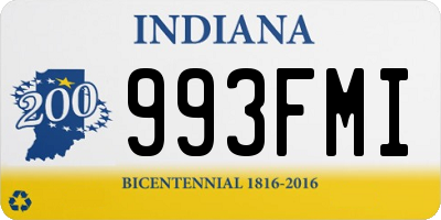 IN license plate 993FMI