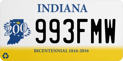 IN license plate 993FMW