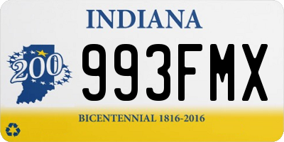 IN license plate 993FMX