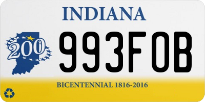 IN license plate 993FOB