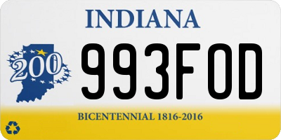 IN license plate 993FOD