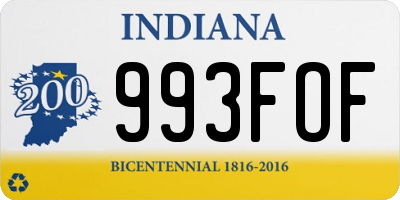 IN license plate 993FOF