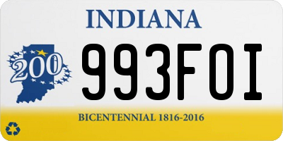 IN license plate 993FOI