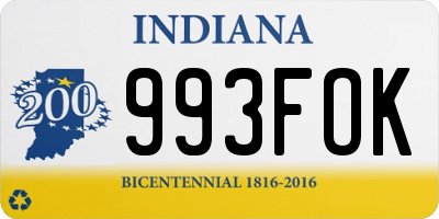 IN license plate 993FOK