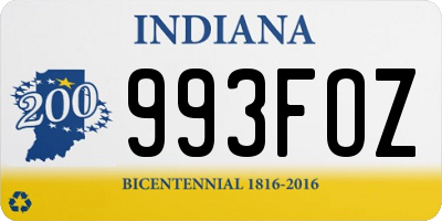 IN license plate 993FOZ