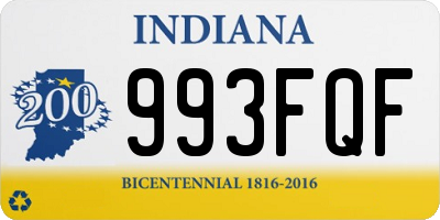 IN license plate 993FQF