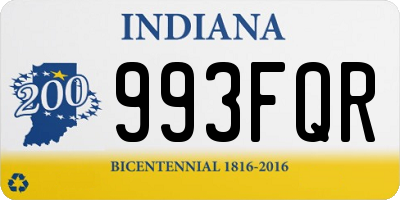 IN license plate 993FQR