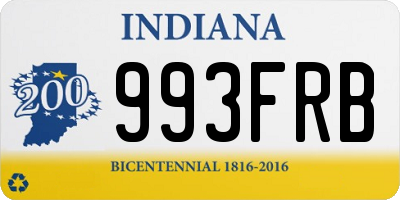 IN license plate 993FRB