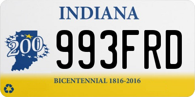 IN license plate 993FRD