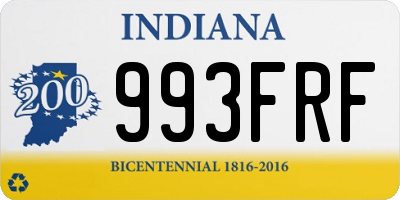 IN license plate 993FRF