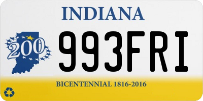 IN license plate 993FRI