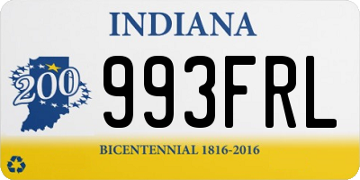 IN license plate 993FRL