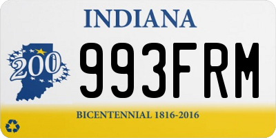 IN license plate 993FRM