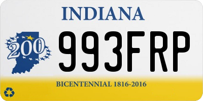 IN license plate 993FRP