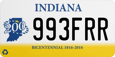 IN license plate 993FRR