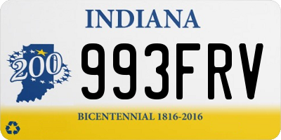 IN license plate 993FRV