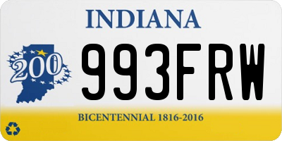 IN license plate 993FRW