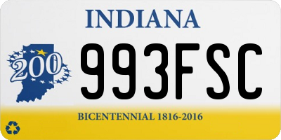 IN license plate 993FSC