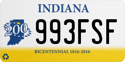 IN license plate 993FSF