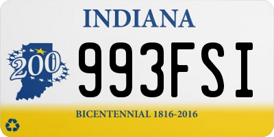 IN license plate 993FSI