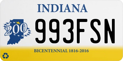 IN license plate 993FSN