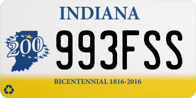 IN license plate 993FSS