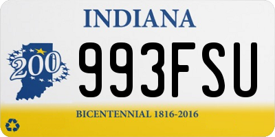 IN license plate 993FSU